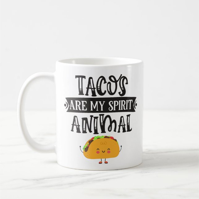 Fun Tacos are my spirit animal humorous Coffee Mug (Left)