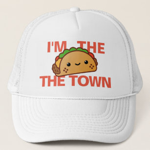Fun Talk Of The Town Taco Cartoon Trucker Hat
