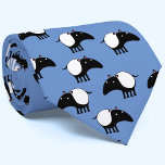 Fun Tapir Neck Tie<br><div class="desc">A cute Malayan Tapir design on a blue background,  which can be changed in the Design Tool.  for animal and endangered wildlife lovers. Original art by Nic Squirrell.</div>