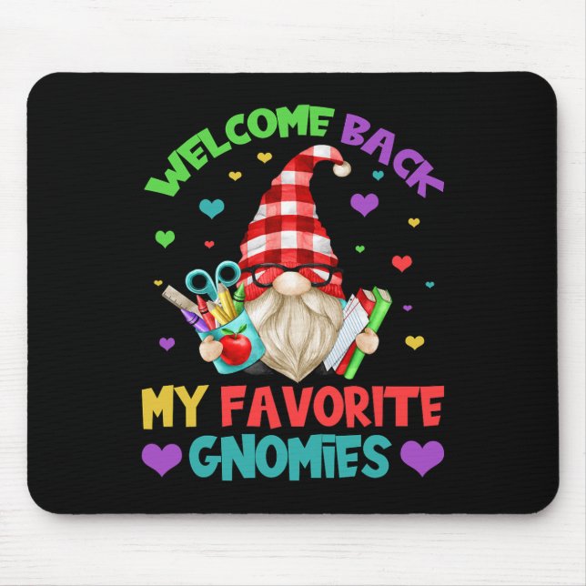 Fun Teacher Gnome Tee - Cute Welcome Back To Schoo Mouse Pad (Front)