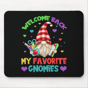 Fun Teacher Gnome Tee - Cute Welcome Byck To Schoo Mouse Pad