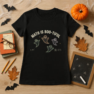 Fun Teacher Halloween Math Is Bootiful Ghost Math T-Shirt