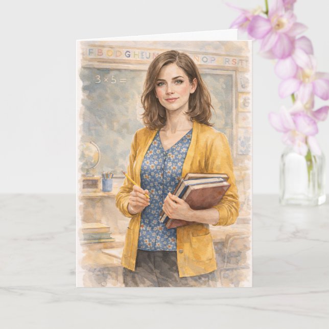 Fun Teacher Prayer Inspired by Ezekiel 25:17 Card (Orchid)