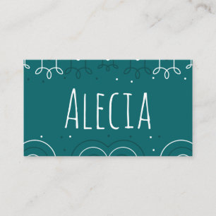 Fun Teal Christmas Place Card