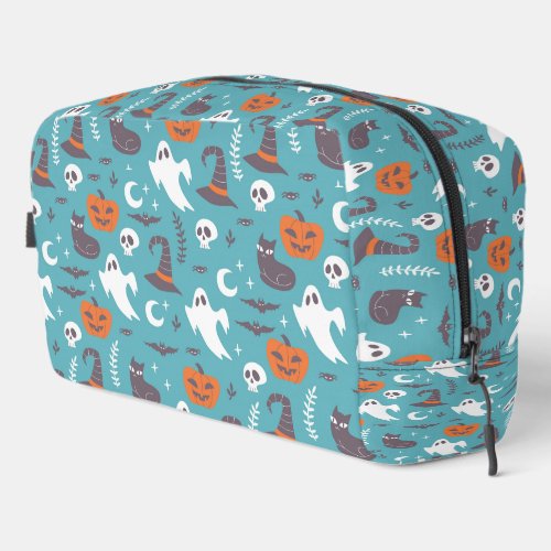 Fun Teal Doodle Halloween Pattern Dopp Kit