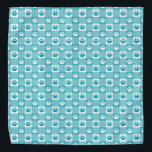 Fun Teal Gingham with Paw Prints Bandana<br><div class="desc">Purchase it for yourself or pamper your pet with this cute and fun teal gingham with paws patterned bandana!</div>