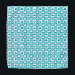 Fun Teal Gingham with Paw Prints Bandana<br><div class="desc">Purchase it for yourself or pamper your pet with this cute and fun teal gingham with paws patterned bandana!</div>