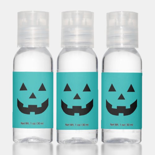 Fun teal Jack o lantern Halloween favors  Hand Sanitizer