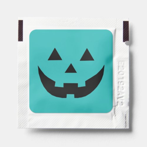 Fun teal jack o lantern Halloween favors Hand Sanitizer Packet