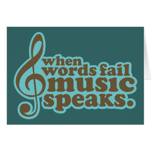 Fun Teal Music Speaks Musician Gift (Front Horizontal)