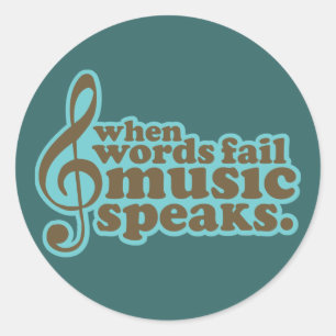 Fun Teal Music Speaks Musician Gift Classic Round Sticker