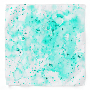 Fun Teal Paint Splatters Bandana