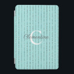 Fun Teal Turquoise Blue Glitter Stripes Monogram iPad Mini Cover<br><div class="desc">Fun Teal Turquoise Blue Glitter Stripes Monogram cover with teal blue faux glitter stripes and space for your custom monogram and name. Easy to customize with text, fonts, and colors. Created by Zazzle pro designer BK Thompson © exclusively for Cedar and String; please contact us if you need assistance, have...</div>