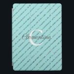 Fun Teal Turquoise Blue Glitter Stripes Monogram iPad Pro Cover<br><div class="desc">Fun Teal Turquoise Blue Glitter Stripes Monogram cover with turquoise teal faux glitter stripes and space for your custom monogram and name. Easy to customize with text, fonts, and colors. Created by Zazzle pro designer BK Thompson © exclusively for Cedar and String; please contact us if you need assistance, have...</div>
