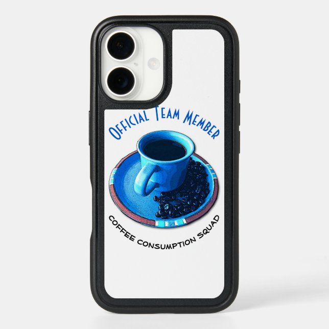 Fun Team Coffee Blue Cup Saucer Beans Template Otterbox iPhone Case (Back)