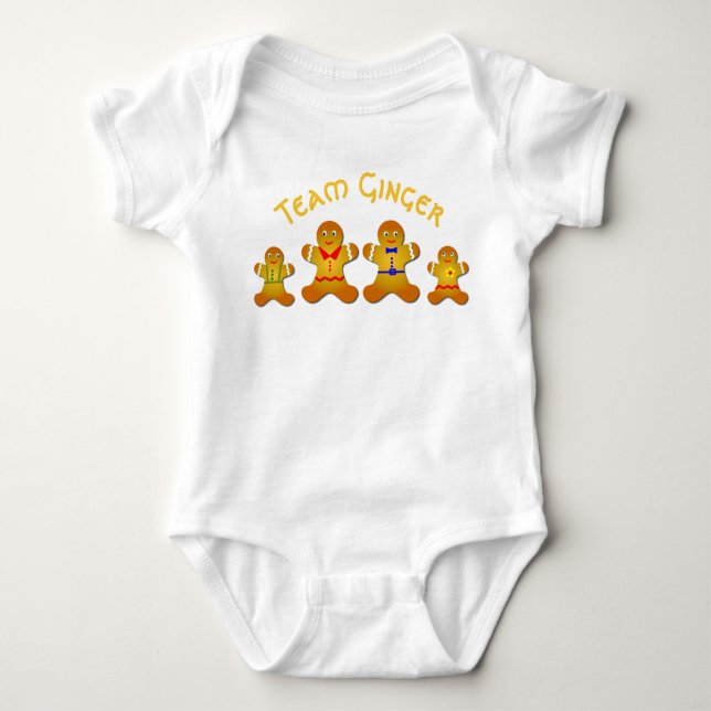 Fun Team Ginger For Lucky Ginger and Redheads Baby Bodysuit (Front)