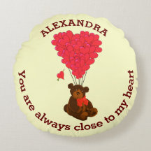 Fun teddy bear and red heart personalized