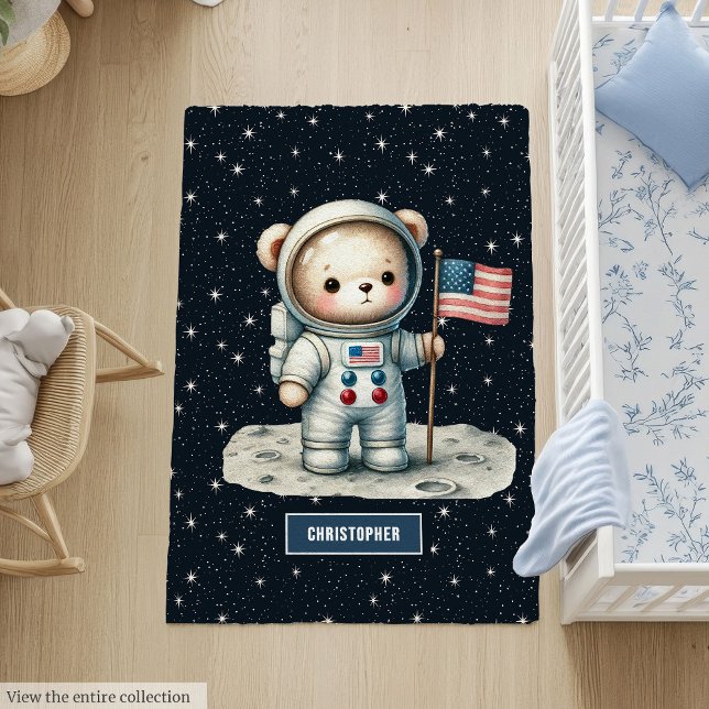 Fun Teddy Bear Astronaut Rug for Children Room (Fun Teddy Bear Astronaut Rug for Children Room)