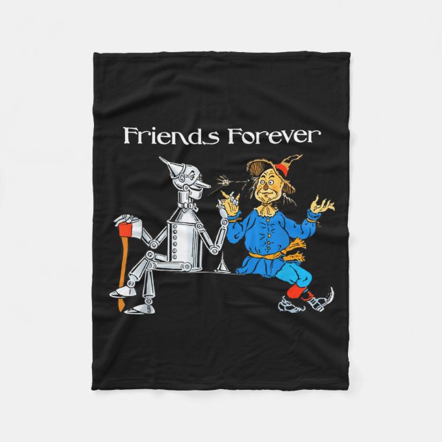 Fun Tee Shirt Friends Forever Wizard Of Oz Ecrow  Fleece Blanket (Front)