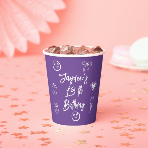 Fun Teenager Girl Birthday Party Paper Cups