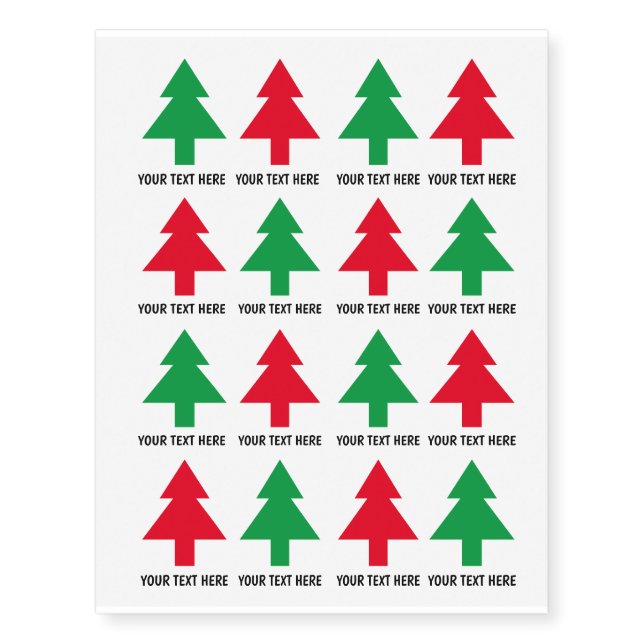 Fun temporary Christmas tattoos with custom text (Front)