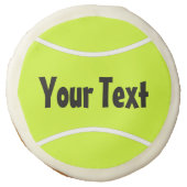 Fun Tennis Party Custom Text Tennis Ball Cookies (Front)