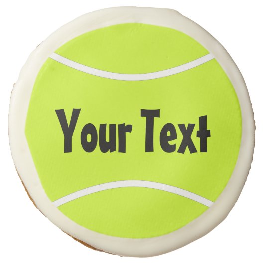 Fun Tennis Party Custom Text Tennis Ball Cookies (Front)