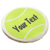 Fun Tennis Party Custom Text Tennis Ball Cookies (Angled)
