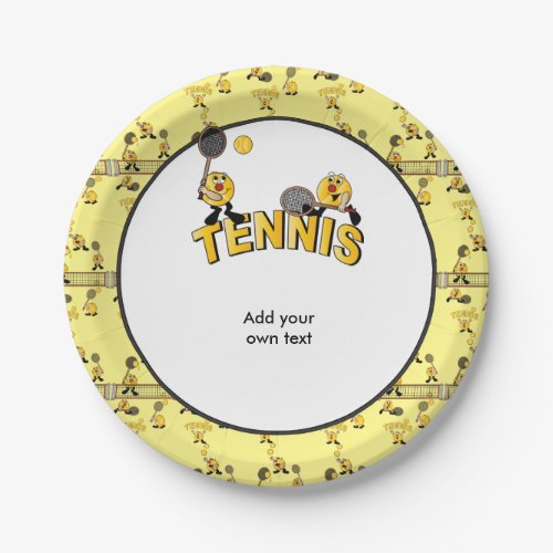 Fun Tennis Players Paper Plates