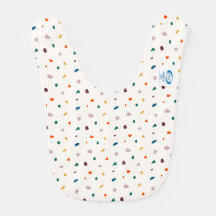 Fun Terrazzo Print Baby Bib