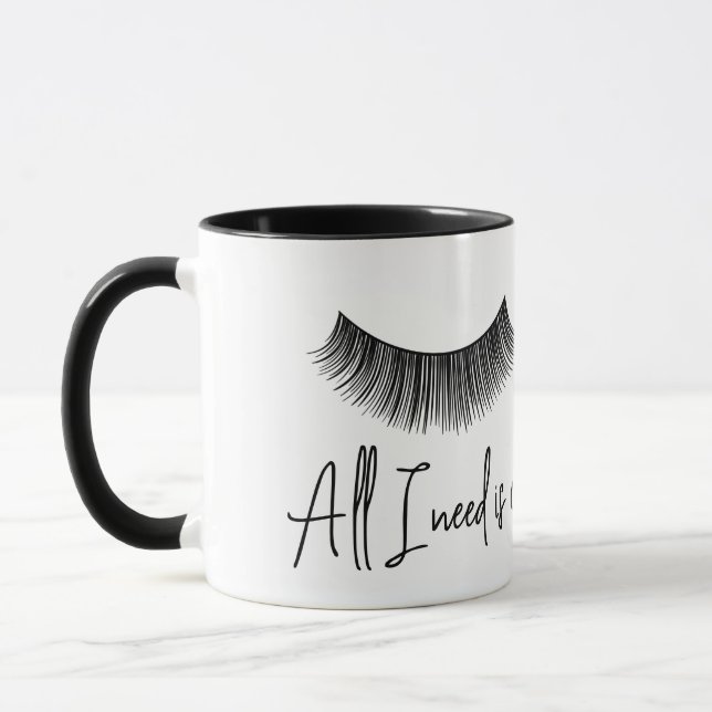 Fun Text with Eyelashes  Mug (Left)