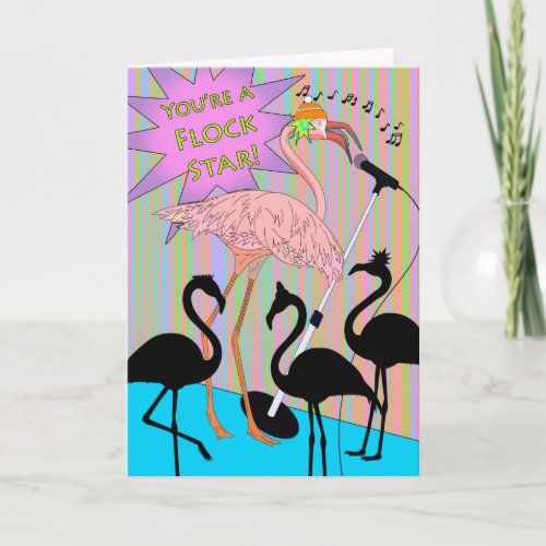 Fun Thank You for the Music with Singing Flamingo Card