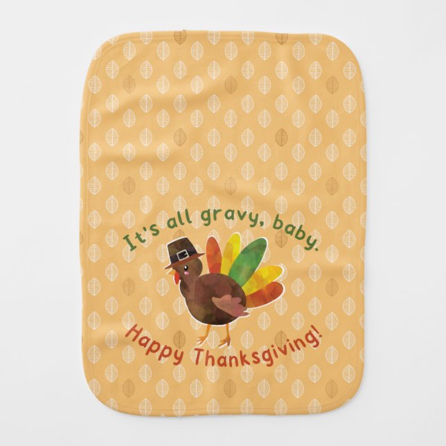 Fun Thanksgiving Bup Cloth for Baby (Front)