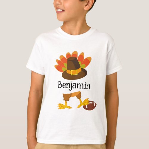 Fun Thanksgiving Football Turkey   T_Shirt