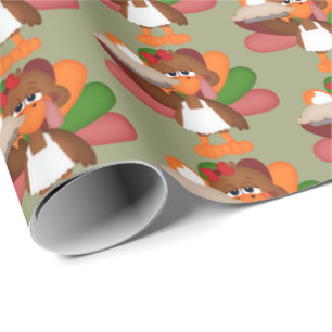 Fun Thanksgiving pie turkey party wrap Wrapping Paper