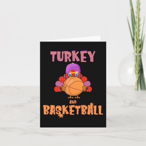 Fun Thanksgiving Turkey plays Basketball Tee Men B Card