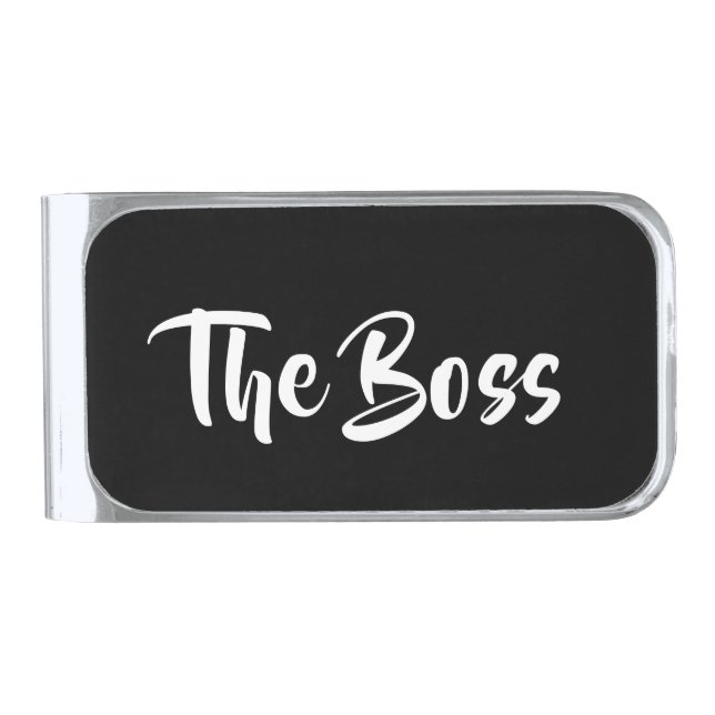 FUN, THE BOSS SILVER FINISH MONEY CLIP (Front)
