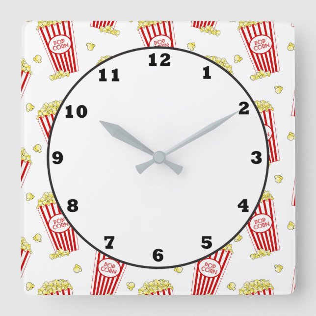 Fun Theater popcorn patternhome decor clock (Front)
