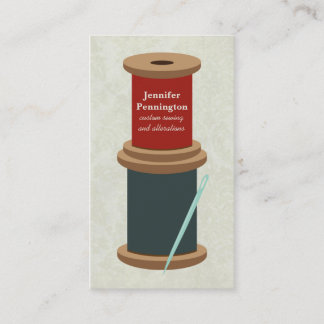 Fun thread and needle custom sewing business card