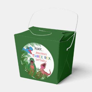 Fun Three Rex Birthday Jurasic Kid Favor Boxes
