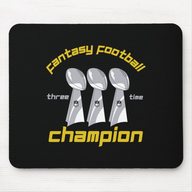 Fun Three Time Fantasy Football League Champion Tr Mouse Pad (Front)