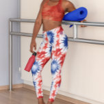 Fun Tie Dye Pattern red white blue Leggings<br><div class="desc">This design may be personalized by choosing the customize option to add text or make other changes. If this product has the option to transfer the design to another item, please make sure to adjust the design to fit if needed. Contact me at colorflowcreations@gmail.com if you wish to have this...</div>