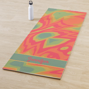Fun Tie-Dyed Inspired Colorful Abstract Yoga Mat