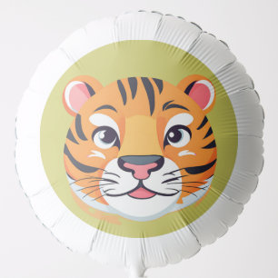 Fun tiger Face safari zoo Wild jungle Birthday Par Balloon