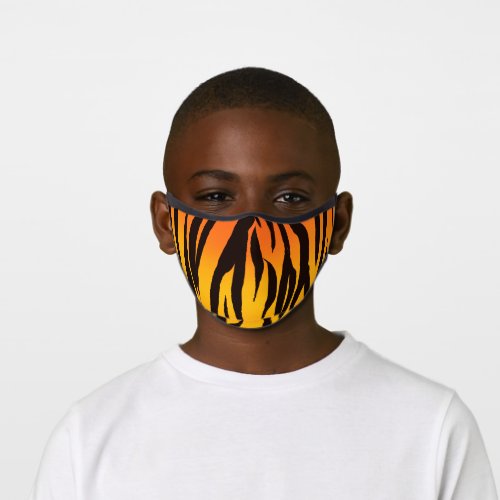 Fun Tiger Fur Pattern Orange And Black Premium Face Mask