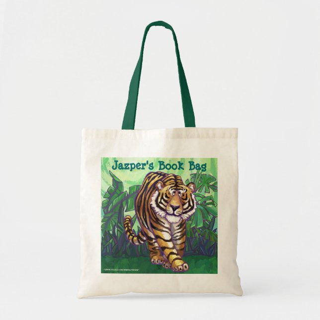 Fun Tiger Personalized Book Bag (Front)