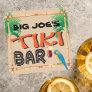 Fun Tiki Bar with custom name Beverage Coaster