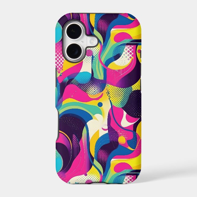Fun tiled 90's pattern  iPhone case (Back)
