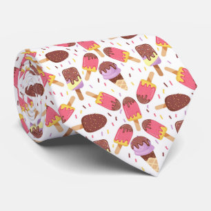 fun tiled ice cream pattern neck tie