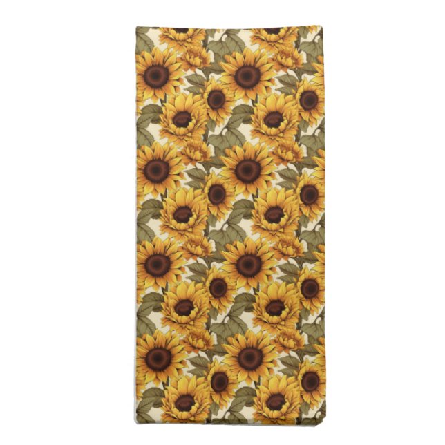 Fun tiled sunflower pattern Wedding placemat Cloth Napkin (Folded)